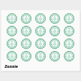 Sticker Rond De la cuisine de NOM avec amour Vérification verte