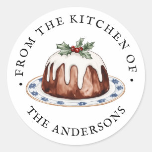 Sticker Rond De la cuisine de Pouding de Noël