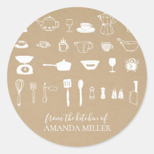 Sticker rond de la cuisine Kraft