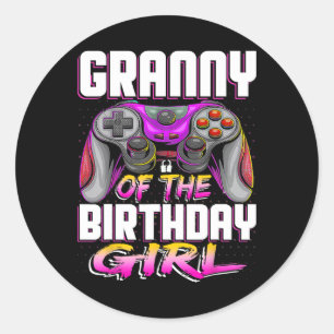 Sticker Rond De La Gamer Girl Matching Jeu vidéo Anniversaire