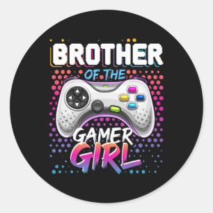 Sticker Rond De La Gamer Girl Matching Jeu Vidéo Anniversaire G