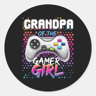 Sticker Rond De La Gamer Girl Matching Jeu Vidéo Anniversaire G