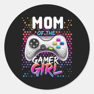 Sticker Rond De La Gamer Girl Matching Jeu Vidéo Anniversaire G