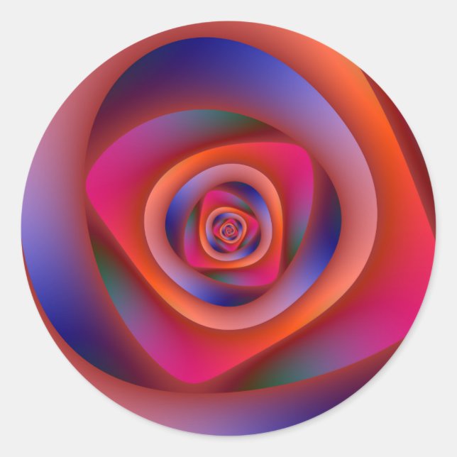 Sticker rond de Labyrinthe spirale psychédélique (Devant)