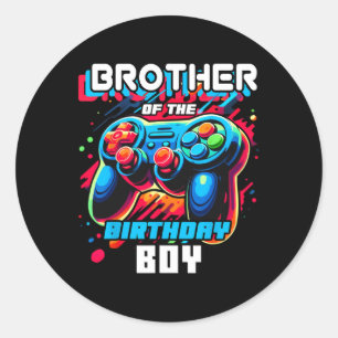 Sticker Rond De L'Anniversaire Garçon Correspondant Famille Jeu