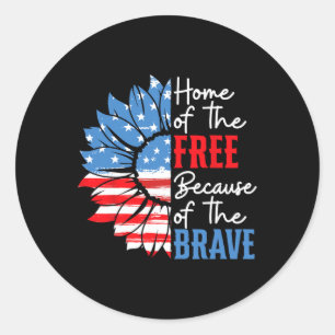 Sticker Rond De Libre À Cause Du Brave Tournesol 4E De