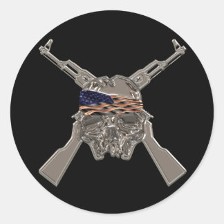 Sticker Rond De mes doigts morts froid en métal