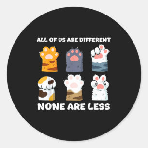 Sticker Rond De mignons petits pattes de chat différentes pour