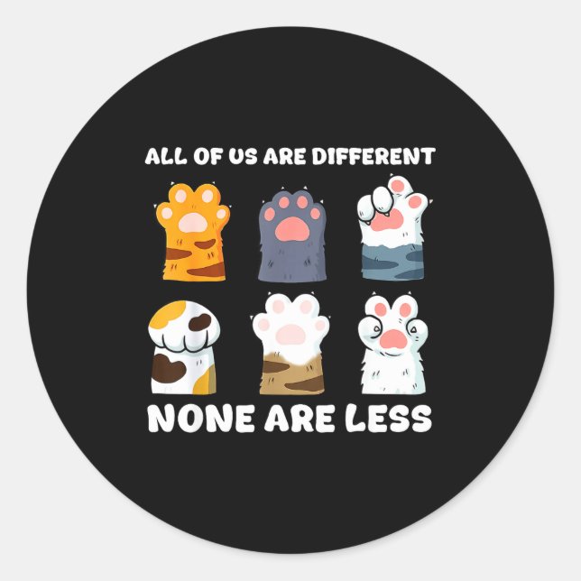 Sticker Rond De mignons petits pattes de chat différentes pour  (Devant)