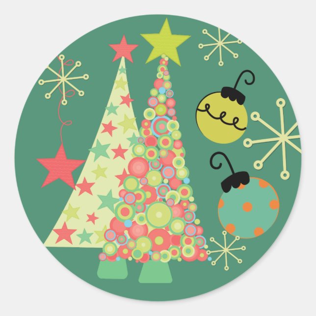 Sticker rond de Noël (Devant)