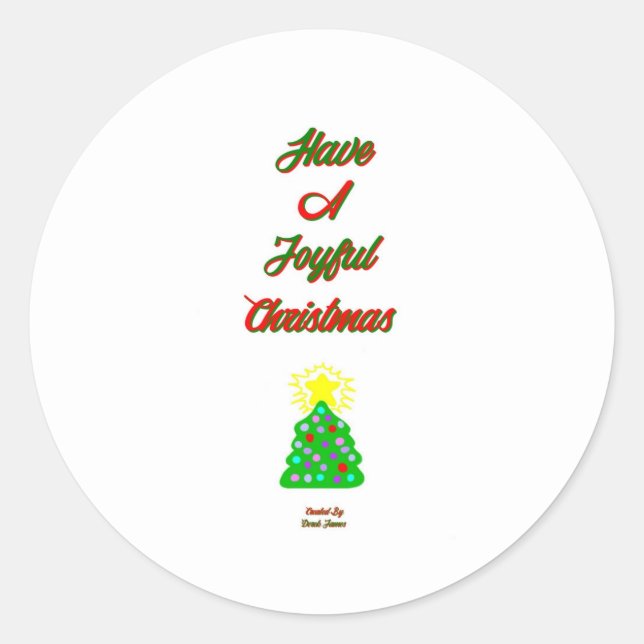 Sticker rond de Noël joyeux (Devant)