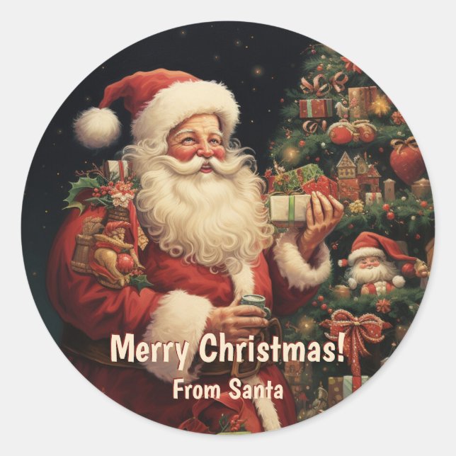 Sticker Rond De Noël Père Noël (Devant)