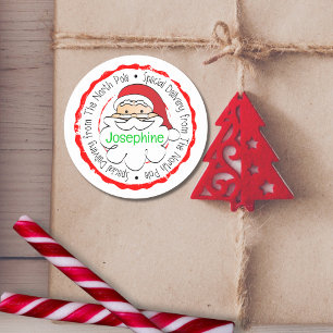 Sticker Rond De Santa Claus Cute Livraison Spéciale Enfants