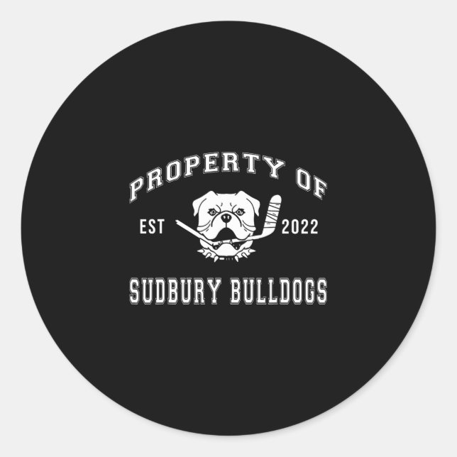 Sticker Rond De Sudbury Bulldog Fun 2 (Devant)