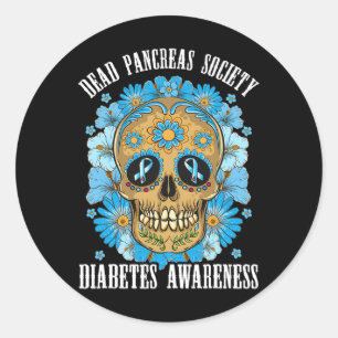Sticker Rond Dead Pancreas Society Amusants Diabète Sensibilisa
