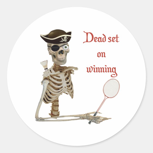 Sticker Rond Dead Set Badminton Pirate (Devant)