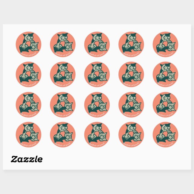 Sticker Rond Deadlock cat punch (Feuille)