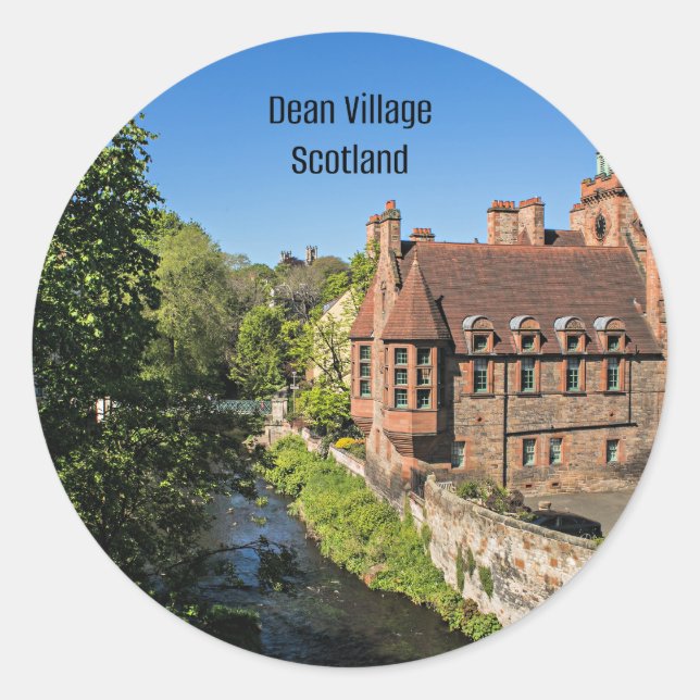 Sticker Rond Dean Village Écosse (Devant)
