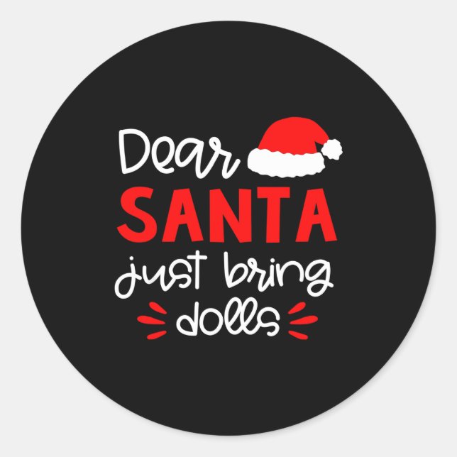 Sticker Rond Dear Santa Shirt Funny Matching Family Christmas P (Devant)
