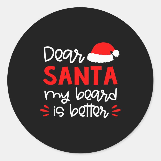 Sticker Rond Dear Santa Shirt Funny Matching Family Christmas P (Devant)