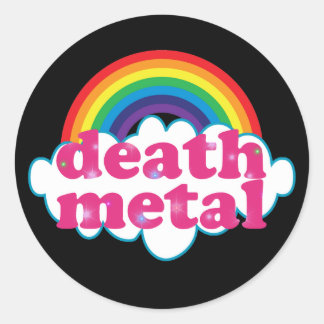 Sticker Rond Death Metal rainbow design
