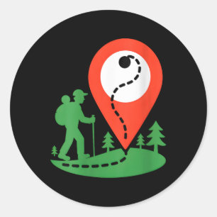 Sticker Rond Débardeur col en V pour femmes géocaching randonné