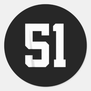 Sticker Rond Débardeur de fan d'équipe de sport numéro 51