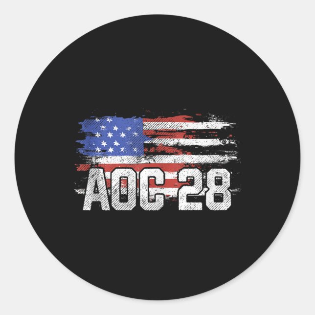 Sticker Rond Débardeur du drapeau américain en détresse du prés (Devant)