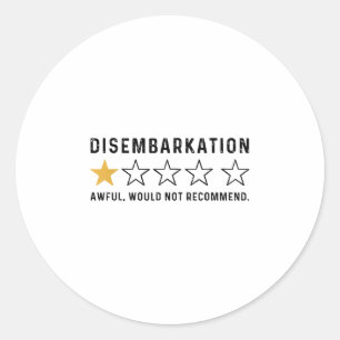 Sticker Rond Débarquement affreux, je ne recommanderais pas, dr