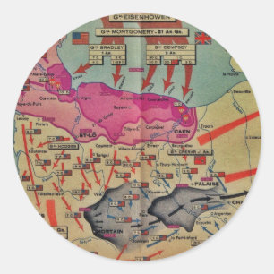 Sticker Rond Débarquements le jour J Images endommagées