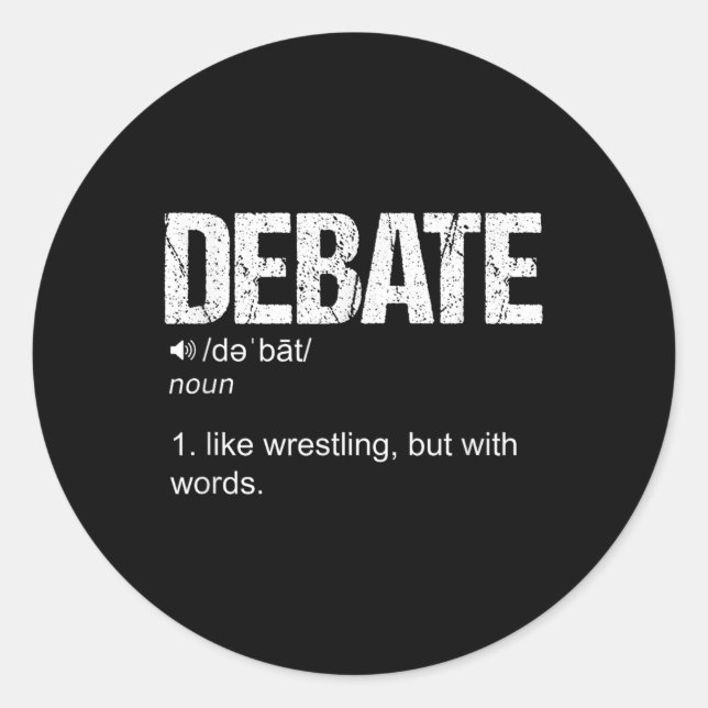 Sticker Rond Débat Définition Comme Une Lutte Mais Avec Des Mot (Devant)