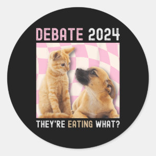 Sticker Rond Débat Élection 2024 Animaux de compagnie Chien Cha