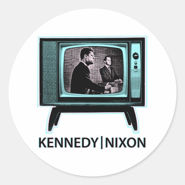 Sticker Rond Débat télévisé Kennedy Nixon 1960 (Devant)