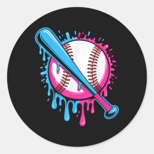 Sticker Rond Débit De Baseball Pour Garçons Ice Cream Drip Jeun