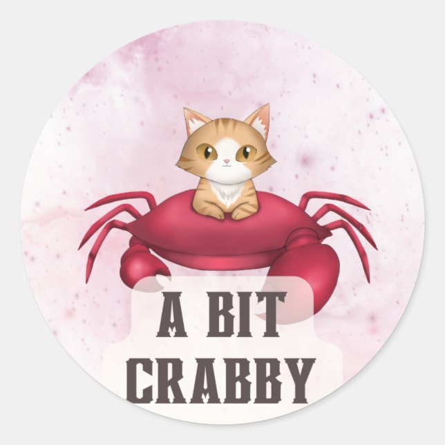 Sticker Rond Décal de crabe zodiaque pour les amateurs d'astrol (Devant)