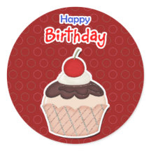 Décalcomanie - Cupcake - Happy Birthday