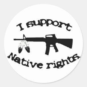 Sticker Rond Décalque indigène de soutien