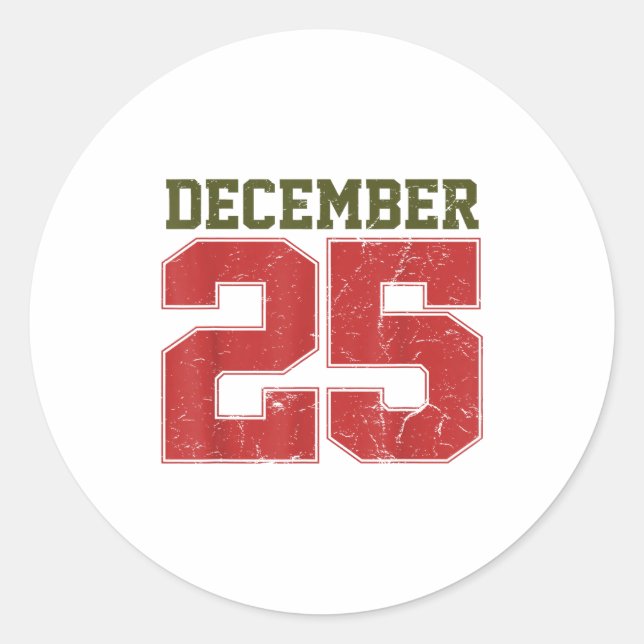 Sticker Rond Décembre 25 en détresse  (Devant)