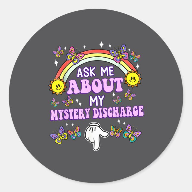 Sticker Rond Décharge Mystèreuse à propos du Mème Embarrassant  (Devant)