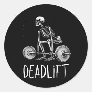Sticker Rond Décharge Squelette Entraînement Halloween Poids Li