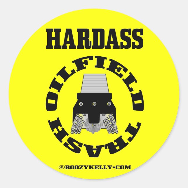 Sticker Rond Déchets de champ d'huile dur, Sticker, Patch d'hui (Devant)