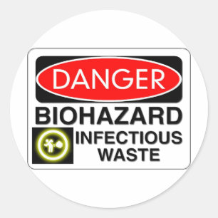 Sticker Rond Déchets infectieux biodangereux