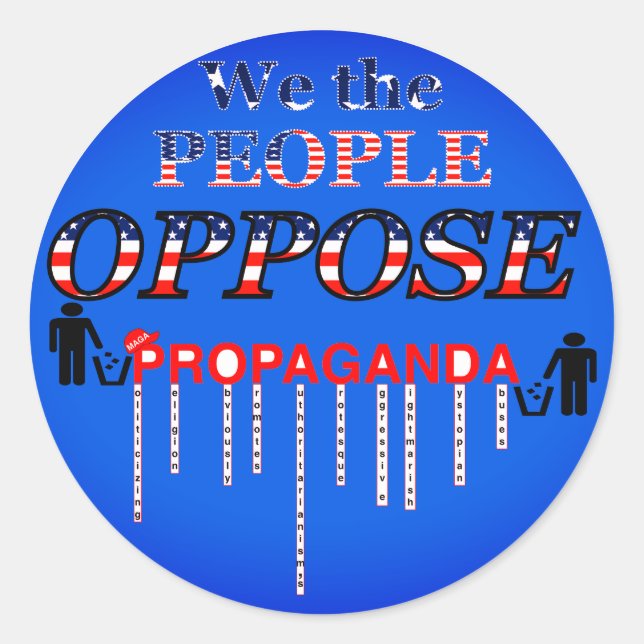 Sticker Rond Déchiqueter la propagande MAGA (Devant)