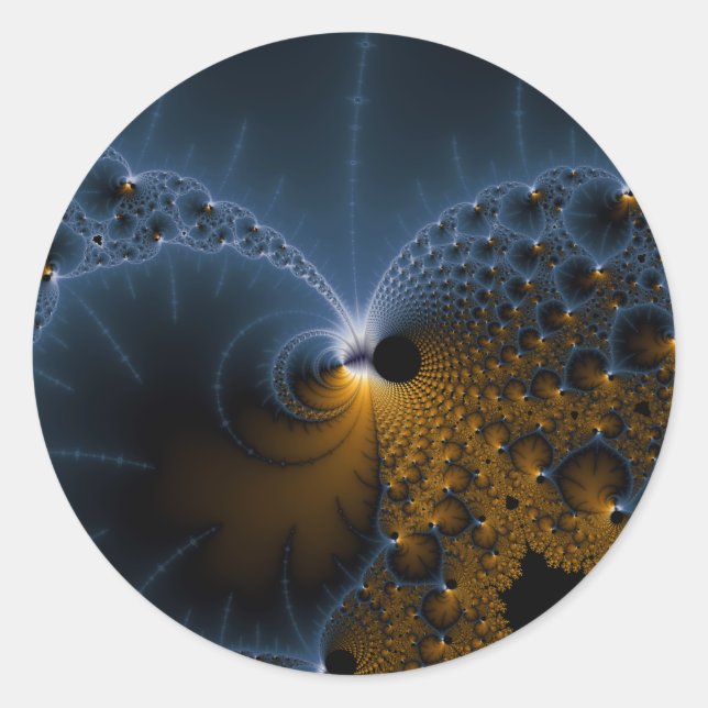 Sticker Rond Déchirer des gelées - Art Fractal (Devant)