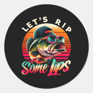 Sticker Rond Déchirons des lèvres B Pêche Amateurs de pêche drô
