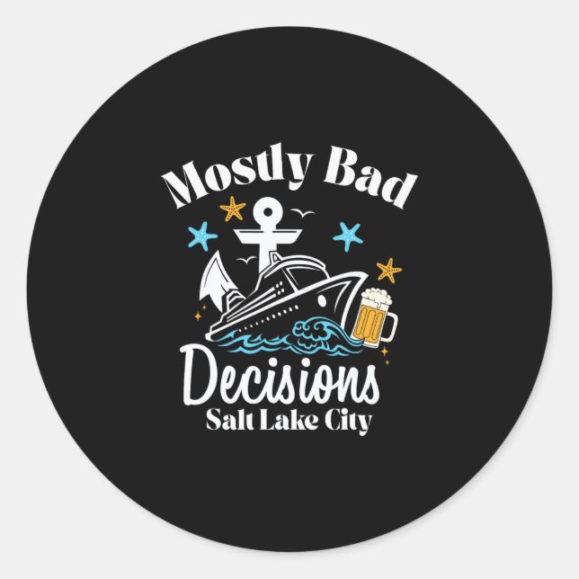 Sticker Rond Décisions Mostly D Salt Lake City Spring Break  (Devant)