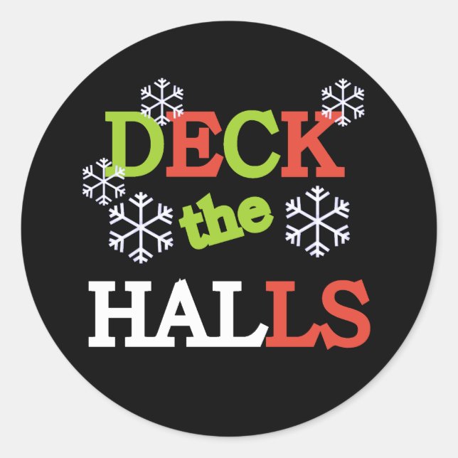 Sticker Rond Deck the Halls (Devant)