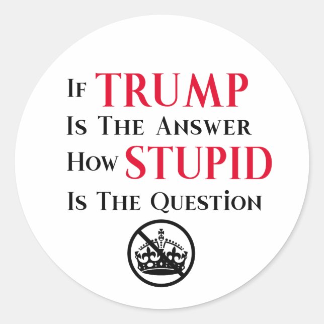 Sticker Rond Déclaration de protestation anti-Trump sarcastique (Devant)