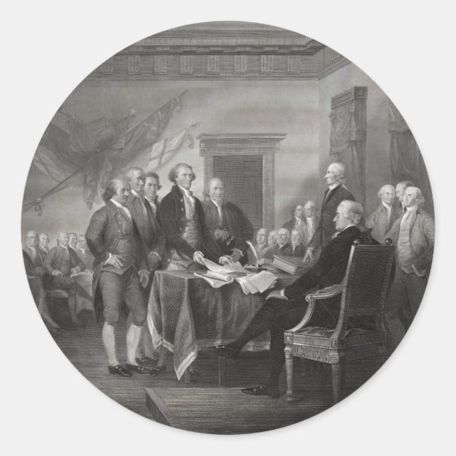 Sticker Rond Déclaration d'indépendance (Devant)