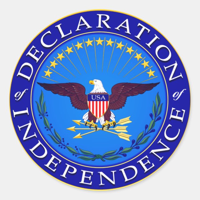 Sticker Rond Déclaration d'indépendance (Devant)